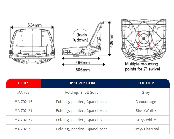 Oceansouth เก้าอี้เรือ รุ่น Fisherman