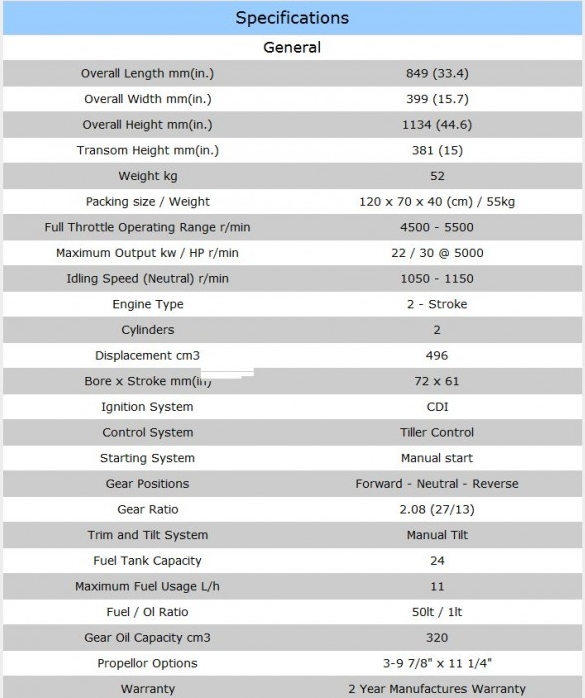 PARSUN 30HP (2-Stroke)